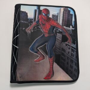 Vintage Spiderman-2 3D Design 3 Ring Zip Closure Binder - Starpoint - 2004